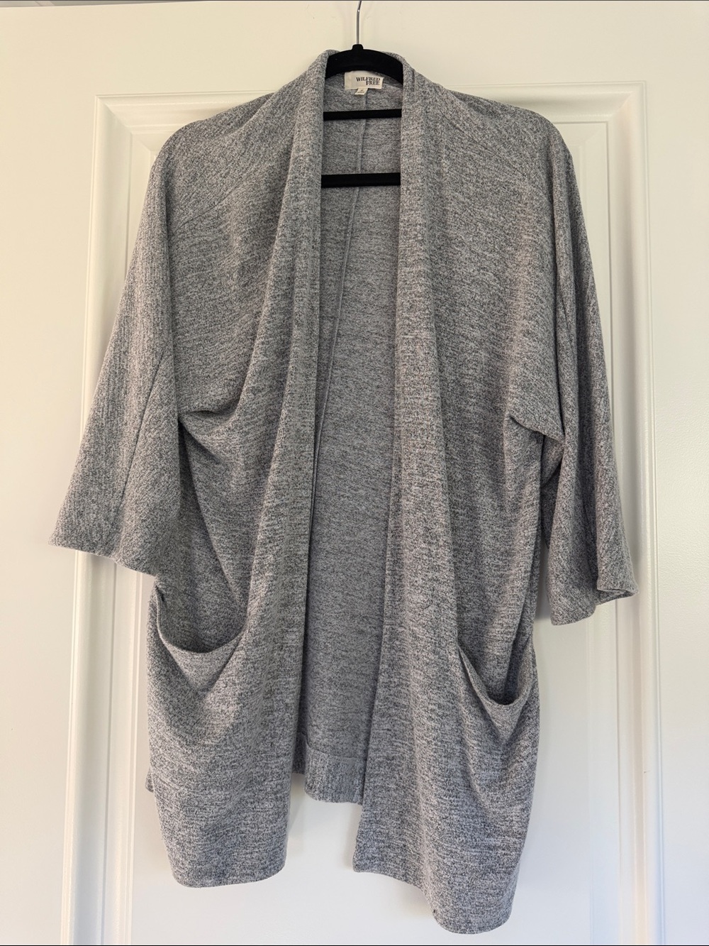 Wilfred Heather Gray Open Cardigan with Pockets